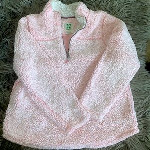 Pink Sherpa quarter zip pullover